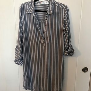 Time and Tru gray and white stripped dress